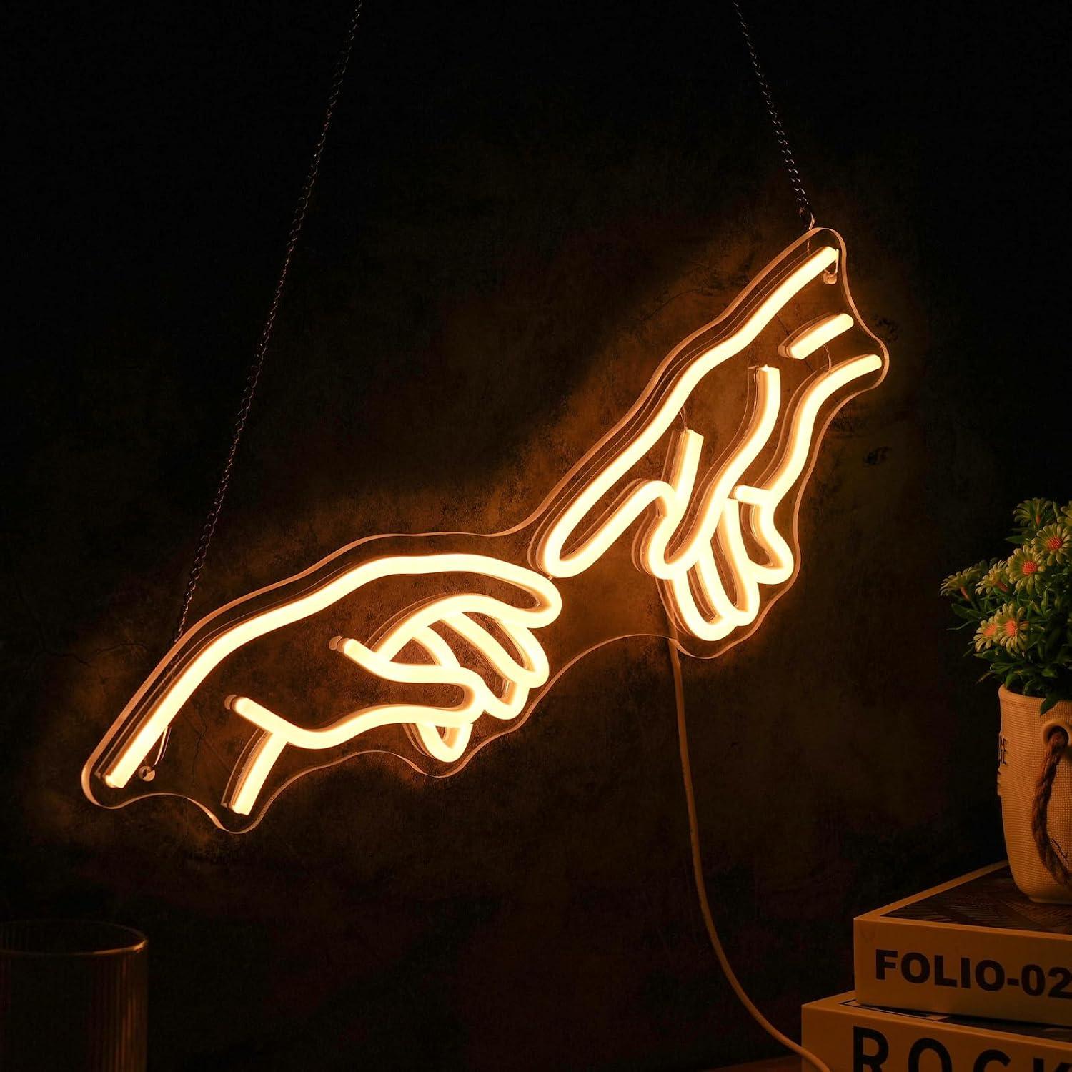 Party Games Shop - Letreiro Neon com Gestos das Mãos