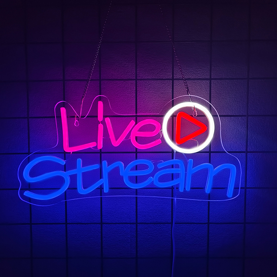 Party Games Stream - Letreiro de LED Neon para Transmissão