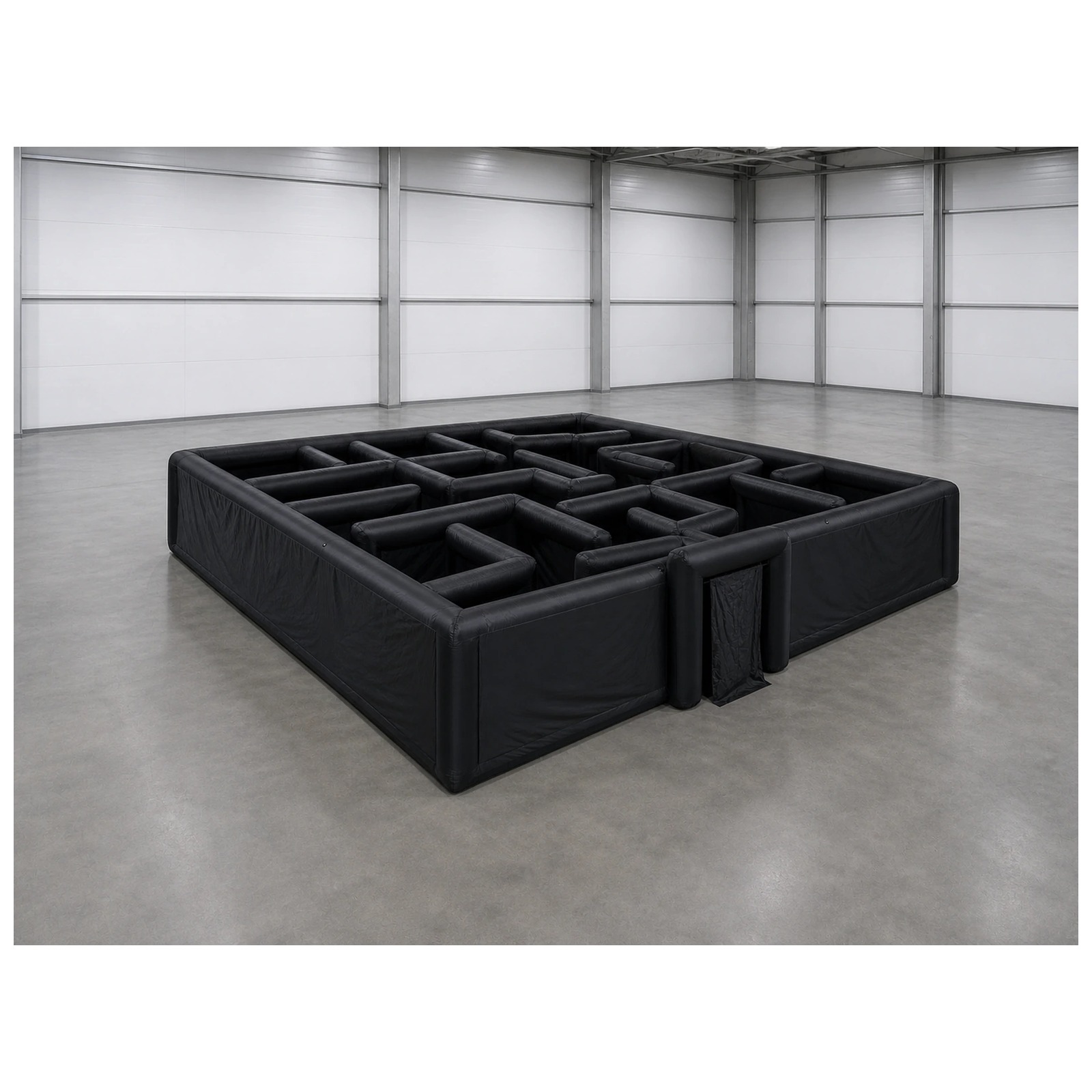 Party Games Kids And Adults - Labirinto Inflável Grande Preto Liso 12X12m