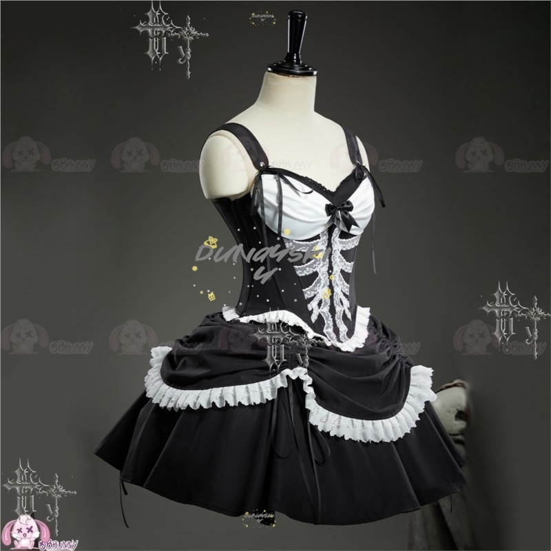 Party Games Mini - Vestido Mini Feminino Gótico Lolita Dark