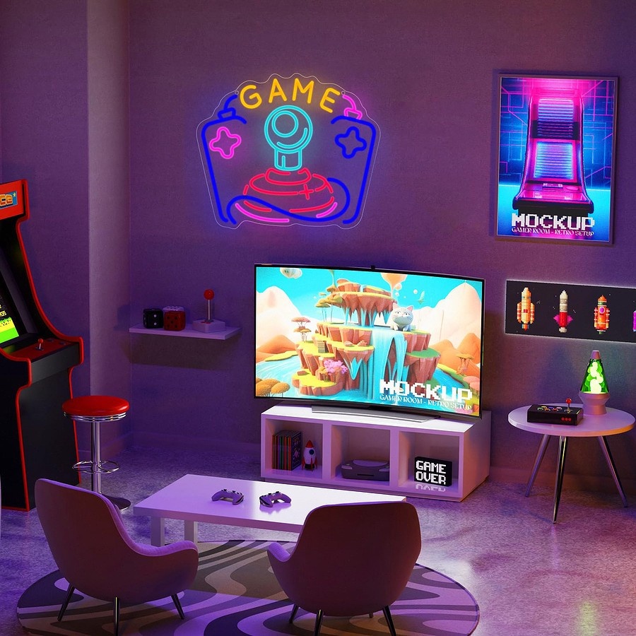 Letreiro Neon de Jogo LED, Art - Party Games Stream avaliação e preço