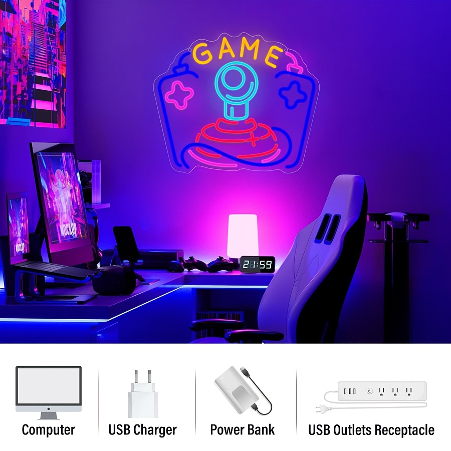 Letreiro Neon de Jogo LED, Art - Party Games Stream avaliação e preço